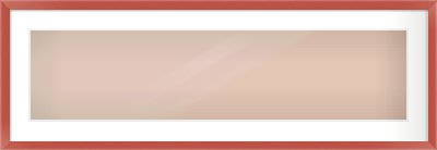 Red Paint Flat Frame for 1000 × 250mm artwork, with Smooth White Single Mount