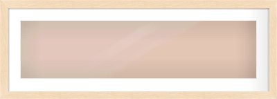Natural wood Flat Frame for 1000 × 250mm artwork, with Smooth White Single Mount
