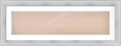 Brushed Silver Cushion Frame for 1000 × 250mm artwork, with Smooth White Single Mount