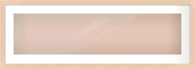 Light Oak Veneer Flat Frame for 1000 × 250mm artwork, with Smooth White Single Mount