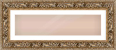Gold Spoon Frame for 1000 × 250mm artwork, with Smooth White Single Mount