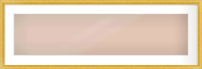 Gold Cushion Frame for 1000 × 250mm artwork, with Smooth White Single Mount
