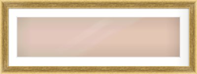 Gold Flat Frame for 1000 × 250mm artwork, with Smooth White Single Mount