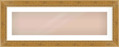 Gold Reverse Frame for 1000 × 250mm artwork, with Smooth White Single Mount