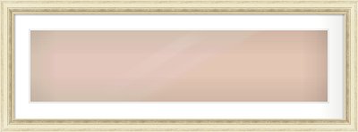 Ivory Distressed Frame for 1000 × 250mm artwork, with Smooth White Single Mount
