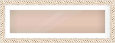Off White & Gold Dome Frame for 100 × 25cm artwork, with Smooth White Single Mount