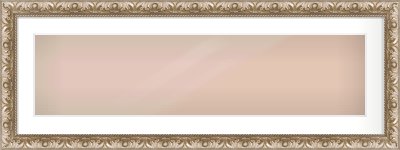 Silver Scoop Frame for 1000 × 250mm artwork, with Smooth White Single Mount