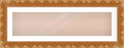 Gold Spoon Frame for 1000 × 250mm artwork, with Smooth White Single Mount