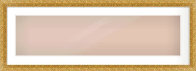 Gold Spoon Frame for 1000 × 250mm artwork, with Smooth White Single Mount