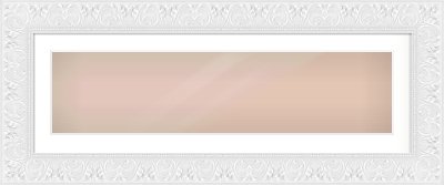White Scoop Frame for 100 × 25cm artwork, with Smooth White Single Mount