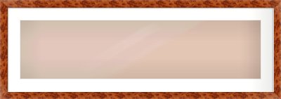 Brown Flat Frame for 1000 × 250mm artwork, with Smooth White Single Mount