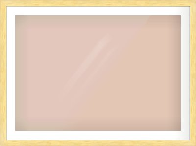 Natural Wood Cushion Frame for 1000 × 700mm artwork, with Smooth White Single Mount