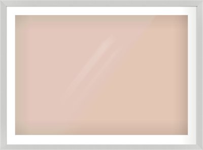 Matte Silver Flat Frame for 1000 × 700mm artwork, with Smooth White Single Mount