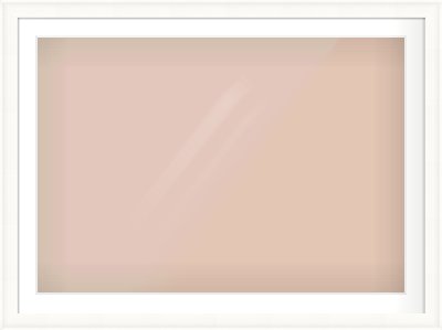 White Spoon Frame for 1000 × 700mm artwork, with Smooth White Single Mount