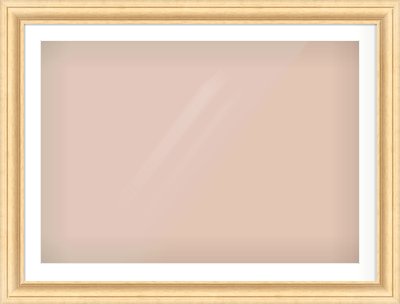Natural Wood Scoop Frame for 1000 × 700mm artwork, with Smooth White Single Mount
