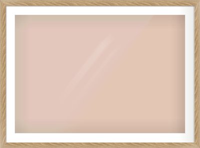Oak Veneer Flat Frame for 1000 × 700mm artwork, with Smooth White Single Mount