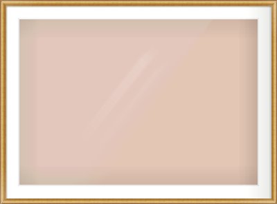 Gold Dome Frame for 1000 × 700mm artwork, with Smooth White Single Mount
