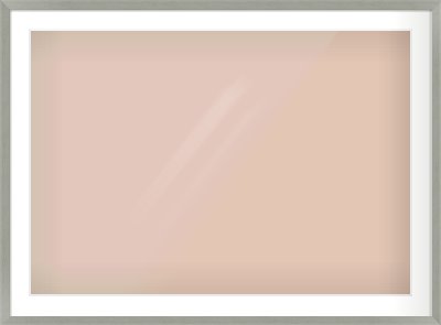 Pale Grey Flat Frame for 1000 × 700mm artwork, with Smooth White Single Mount