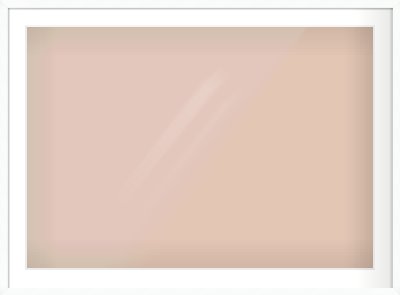 White Flat Frame for 1000 × 700mm artwork, with Smooth White Single Mount