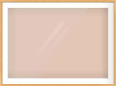 Oak Veneer Flat Frame for 1000 × 700mm artwork, with Smooth White Single Mount