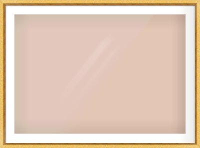 Gold Leaf Flat Frame for 1000 × 700mm artwork, with Smooth White Single Mount