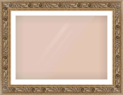 Gold Spoon Frame for 1000 × 700mm artwork, with Smooth White Single Mount
