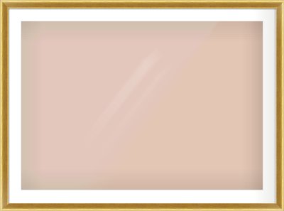 Gold Cushion Frame for 1000 × 700mm artwork, with Smooth White Single Mount