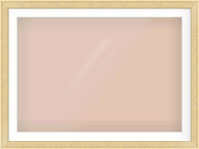 Gold Flat Frame for 1000 × 700mm artwork, with Smooth White Single Mount