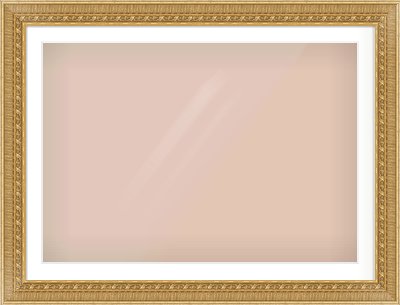 Gold Reverse Frame for 1000 × 700mm artwork, with Smooth White Single Mount