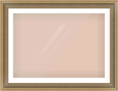 Gold Spoon Frame for 1000 × 700mm artwork, with Smooth White Single Mount