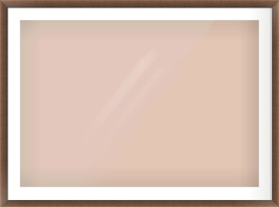Brown Flat Frame for 1000 × 700mm artwork, with Smooth White Single Mount