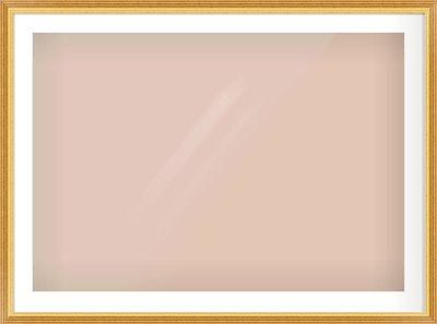 Gold Reverse Frame for 1000 × 700mm artwork, with Smooth White Single Mount