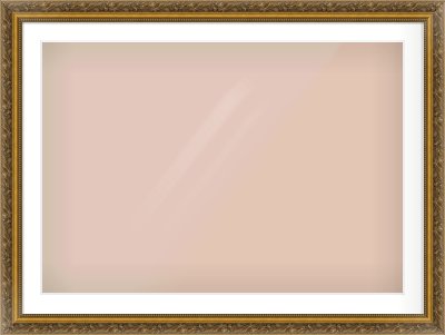 Gold Scoop Frame for 1000 × 700mm artwork, with Smooth White Single Mount