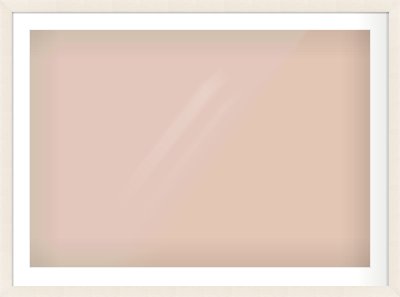 White Flat Frame for 1000 × 700mm artwork, with Smooth White Single Mount