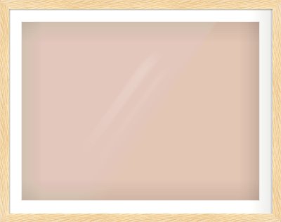 Natural Wood Reverse Frame for 100 × 75cm artwork, with Smooth White Single Mount