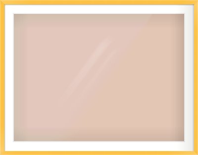 Yellow Paint Flat Frame for 1000 × 750mm artwork, with Smooth White Single Mount