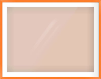 Orange Paint Flat Frame for 1000 × 750mm artwork, with Smooth White Single Mount