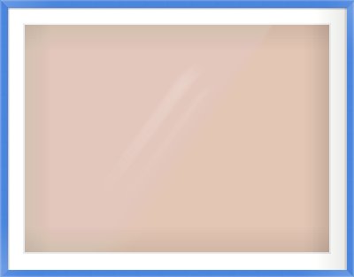 Light Blue Paint Flat Frame for 1000 × 750mm artwork, with Smooth White Single Mount