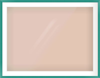 Green Paint Flat Frame for 1000 × 750mm artwork, with Smooth White Single Mount