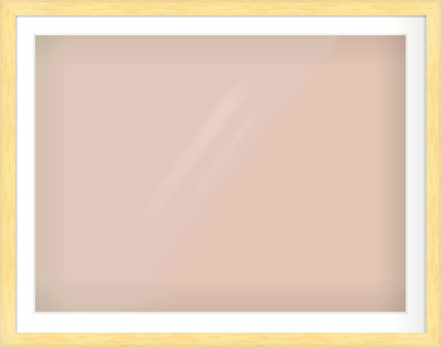 Natural Wood Stepped Flat Frame for 100 × 75cm artwork, with Smooth White Single Mount