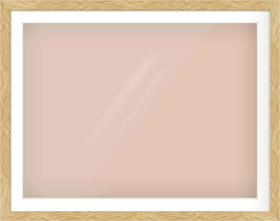 Natural Wood Flat Frame for 100 × 75cm artwork, with Smooth White Single Mount