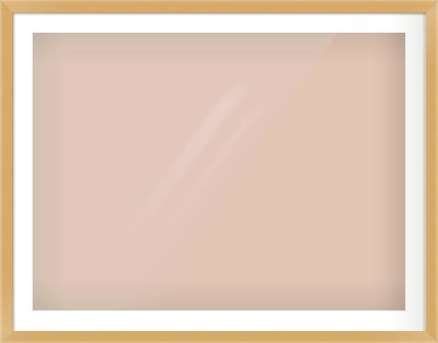 Matte Gold Flat Frame for 100 × 75cm artwork, with Smooth White Single Mount