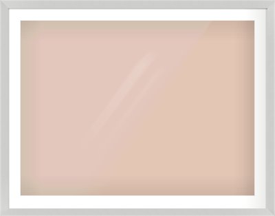 Matte Silver Flat Frame for 100 × 75cm artwork, with Smooth White Single Mount