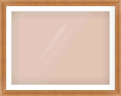 Antique Pine Flat Frame for 100 × 75cm artwork, with Smooth White Single Mount