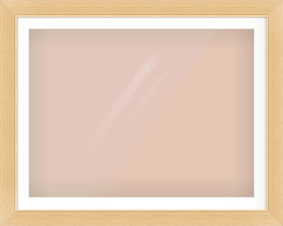 Natural Wood Flat Frame for 100 × 75cm artwork, with Smooth White Single Mount
