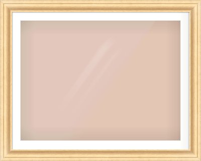 Natural Wood Scoop Frame for 100 × 75cm artwork, with Smooth White Single Mount