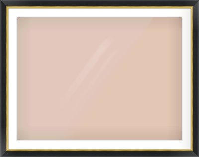 Black/Gold Reverse Frame for 1000 × 750mm artwork, with Smooth White Single Mount