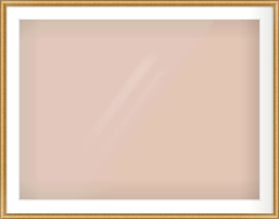 Gold Dome Frame for 100 × 75cm artwork, with Smooth White Single Mount