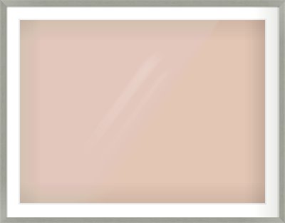 Pale Grey Flat Frame for 100 × 75cm artwork, with Smooth White Single Mount