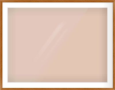 Natural Wood Flat Frame for 100 × 75cm artwork, with Smooth White Single Mount